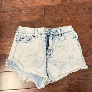 Altar'd State Blue Jean Shorts Frayed Hem